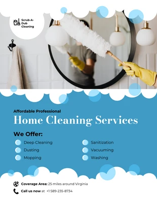 Free  Template: Home Cleaning Services Advertising Flyer Template