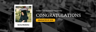 Free  Template: Black And White Modern Simple Polaroid Congratulation Graduation Banner