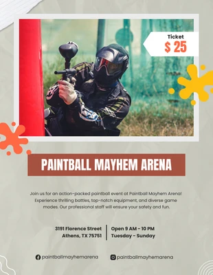 Free  Template: Paintball Mayhem Promotion Flyer Template