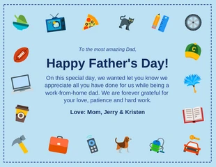 Free  Template: Work From Home Father's Day Card