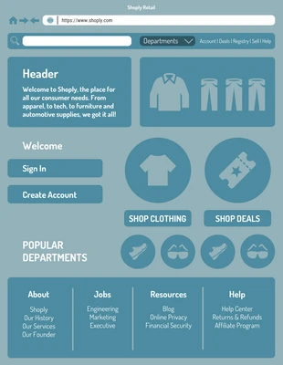 business  Template: Detailed Retail Wireframe Template