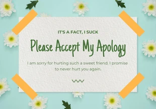 Free  Template: Light Green Modern Floral Aesthetic Apology Card