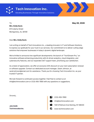 Free  Template: Simple Blue and Orange Letterhead