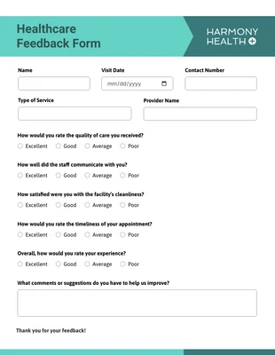 business interactive Template: Simple Emerald Green Feedback Forms