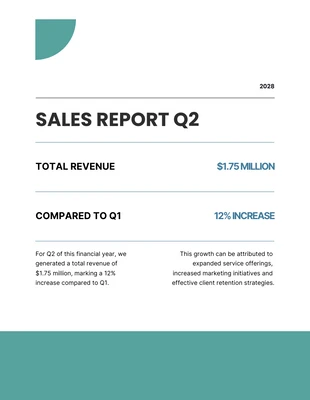 Free  Template: Simple Sales Report Template