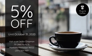 business  Template: Black Coffee Discount Voucher