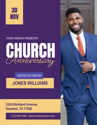 Free  Template: Minimalist Church Anniversary Flyer Template