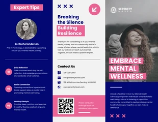 business  Template: Mental Health Advocacy Accordion-Fold Brochure Template