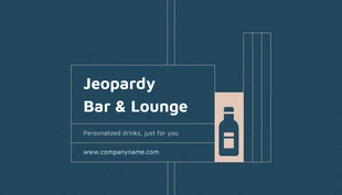 Free  Template: Grid Green Bartender Business Card