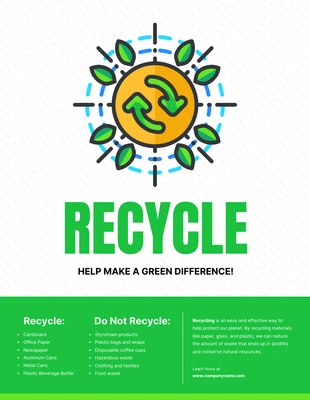 Free  Template: Green Recycle Campaign Poster