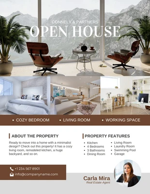 Free  Template: Aesthetic Open House Flyer Template