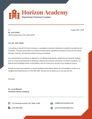 Free  Template: Blue Gray Orange Modern University Letterhead