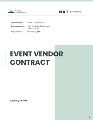 Free  Template: Event Vendor Contract Template