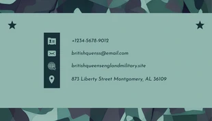 Light Green Minimalist Military Business Card - Page 2