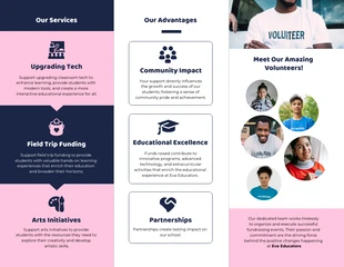 Pink and Dark Blue School Fundraising Tri-fold Brochure - Page 2