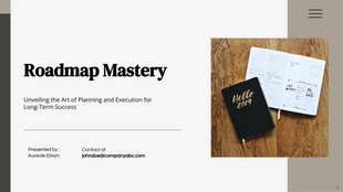 Free  Template: Minimalist Roadmap Mastery Presentation Template