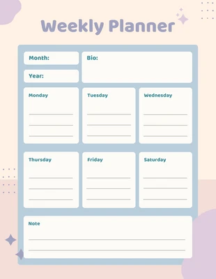 Free  Template: Simple Pastel Weekly Planner Template