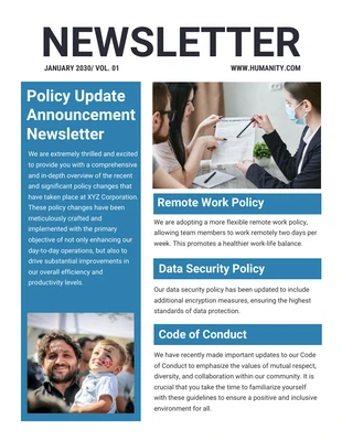 Free  Template: Policy Update Announcement Newsletter Template