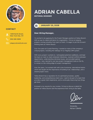 premium  Template: Bold Modern College Student Cover Letter Template