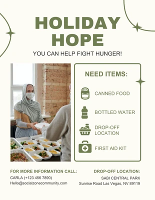 Free  Template: Minimalist Food Drive Campaign Flyer Template