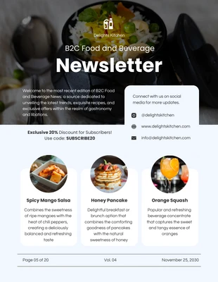 business  Template: B2C Food Beverage Newsletter Template