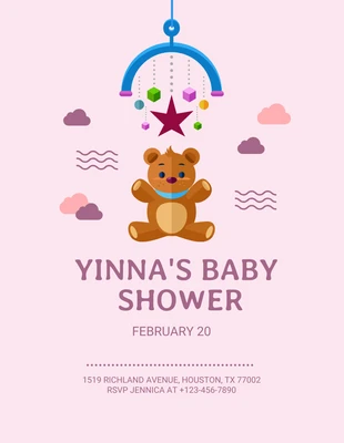 Free  Template: Simple Illustration Baby Shower Flyer Template