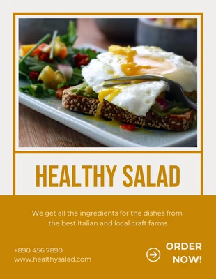 Free  Template: Healthy Salad Food Flyer Template