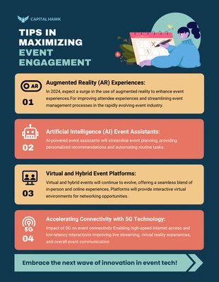 Free  Template: Tips in Maximizing Event Engagement Infographic Template