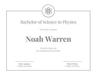 Free  Template: Gray Physics Certificate of Completion Template