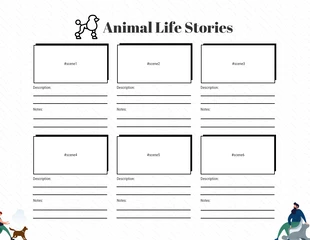 Free  Template: Animal Life Blank Storyboard Template