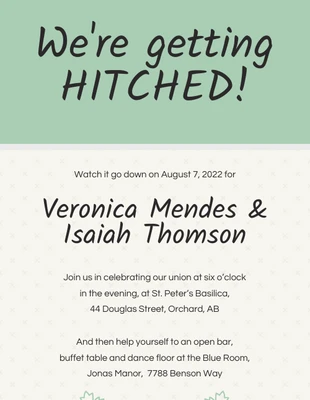 Free  Template: Simple Funny Wedding Invitation