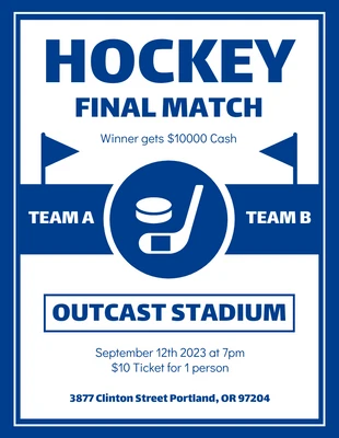 Free  Template: Final Hockey Match Flyer Template