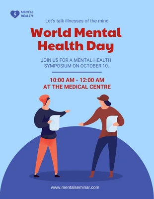 Free  Template: World Mental Health Day Flyer Template