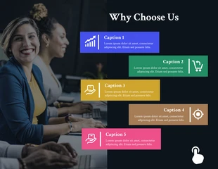 Free  Template: Dark Why Choose Us Diagram Template