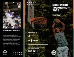 Free  Template: Basketball Tournament Event Trifold Brochure Template