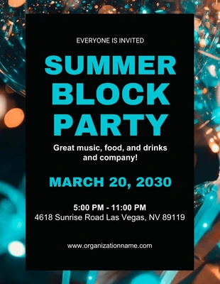 Free  Template: Summer Block Party Flyer Template