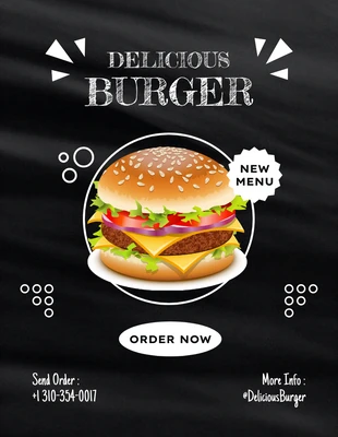 Free  Template: New Delicious Burger Menu Flyer Template