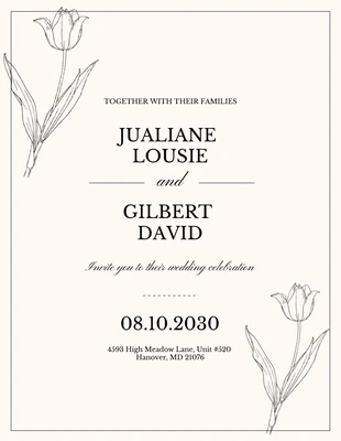 Free  Template: Light Beige Minimalist Wedding Formal Invitation