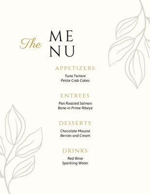 Free  Template: Beige Simple Aesthetic Menu