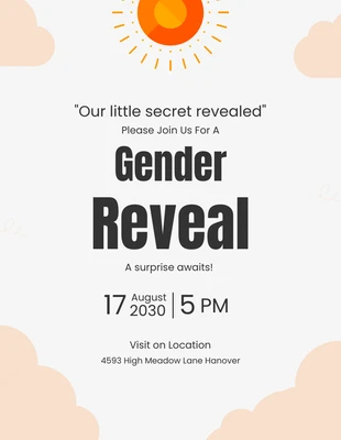 Free  Template: White Cream Gender Reveral simple