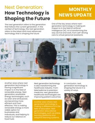 Free  Template: Yellow Elegant Future Technology Newsletter Template