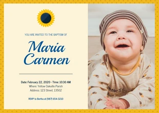 premium  Template: Yellow Baptism Invitation