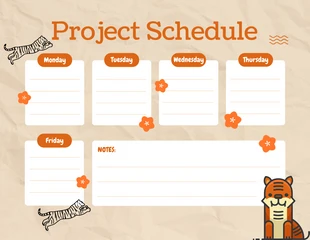 Free  Template: Light Orange Illustration Modern Texture Project Schedule Template