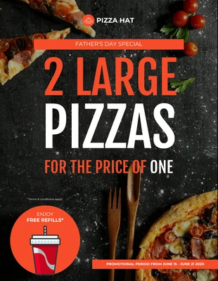 Free  Template: Father's Day Special Pizza Offer Flyer Template