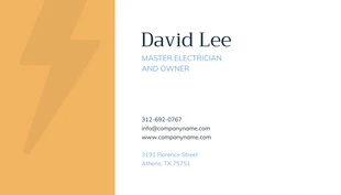 Navy Yellow Simple Business Card Electrician - Page 2