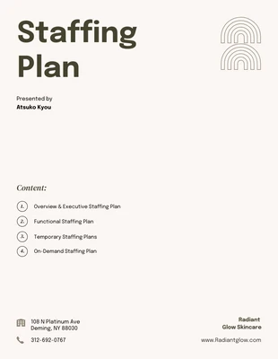 Free  Template: Earth Tone Staffing Plan Template