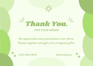 Free  Template: Light Green Minimalist Playful Thank You Postcard