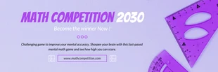 Free  Template: Lilac Simple Math Competition Banner