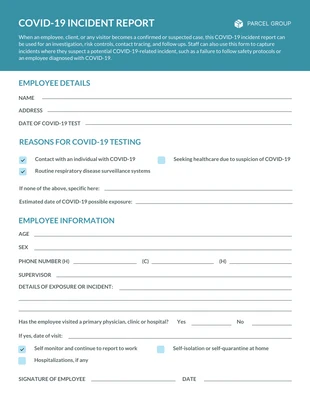 Free  Template: Pandemic Incident Report Template