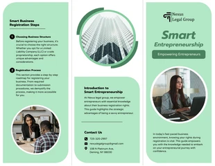 Free interactive Template: Smart Entrepreneurship Tri-fold Brochure Template